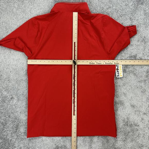 Nike Football Lightweight Coaches Jacket Mens Small Red 1/4 Zip Short Sleeve - Picture 9 of 11